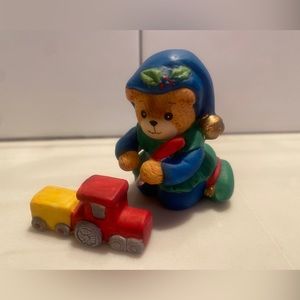 Lucy & Me- Rare, Christmas Elf Bear with Train.